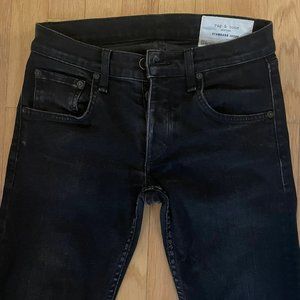 Rag & Bone Fit 1 Extra Slim Black Jeans Sz 29